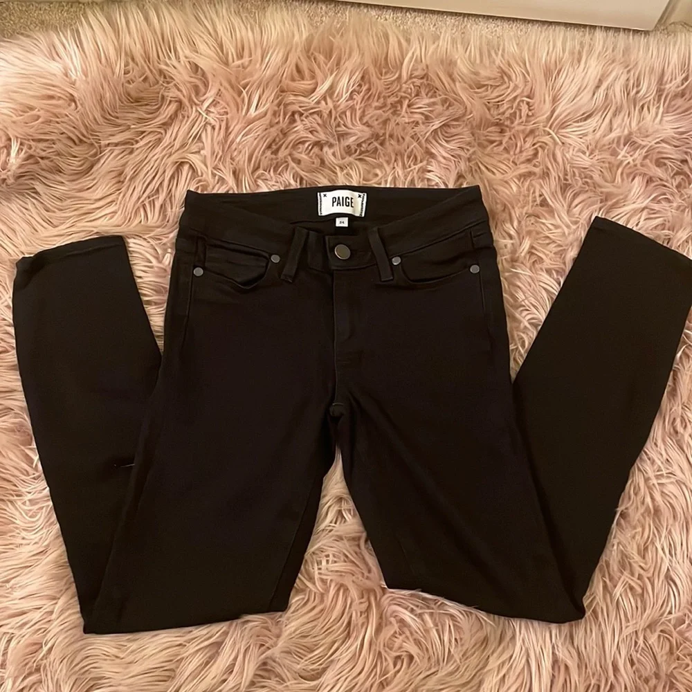 Paige Jeans Black Verdugo Crop 24 - Picture 1 of 9